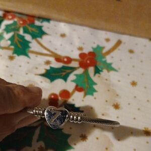 Silver Heart Z Initial Bracelet